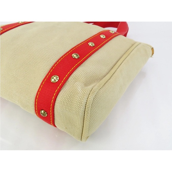 Louis Vuitton Tan Tote with Red Straps - Picture 8 of 16